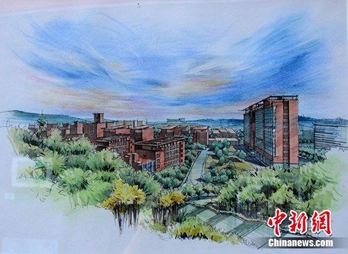 学生们手绘的50余幅素描,水粉,油画,水彩,国画等绘画形式的校园风景画