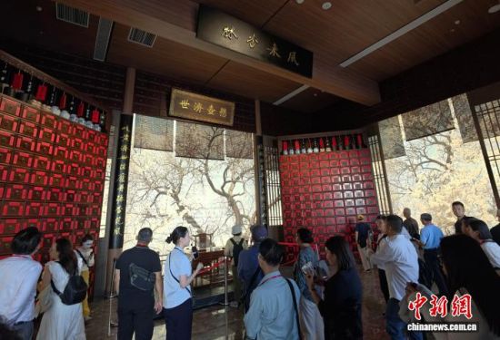 5月16日下午,海外华文媒体高层参观中国(庐山)杏林文化园文化展示馆。记者 刘占昆 摄 5月16日下午,海外华文媒体高层参观中国(庐山)杏林文化园文化展示馆。记者 刘占昆 摄